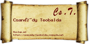 Csanády Teobalda névjegykártya